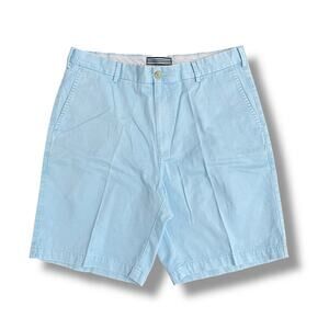 Peter Millar Men’s Blue Pima Cotton Chino Shorts Size 34 Flat‎ Front